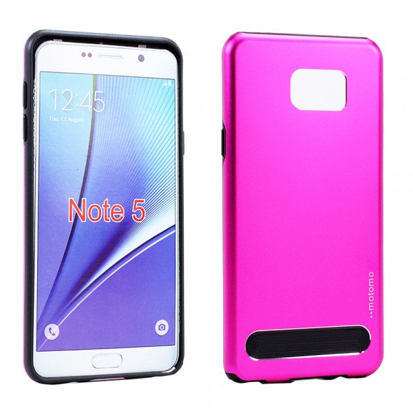 Wholesale Samsung Galaxy Note 5 Aluminum Armor Hybrid Case (HotPink)